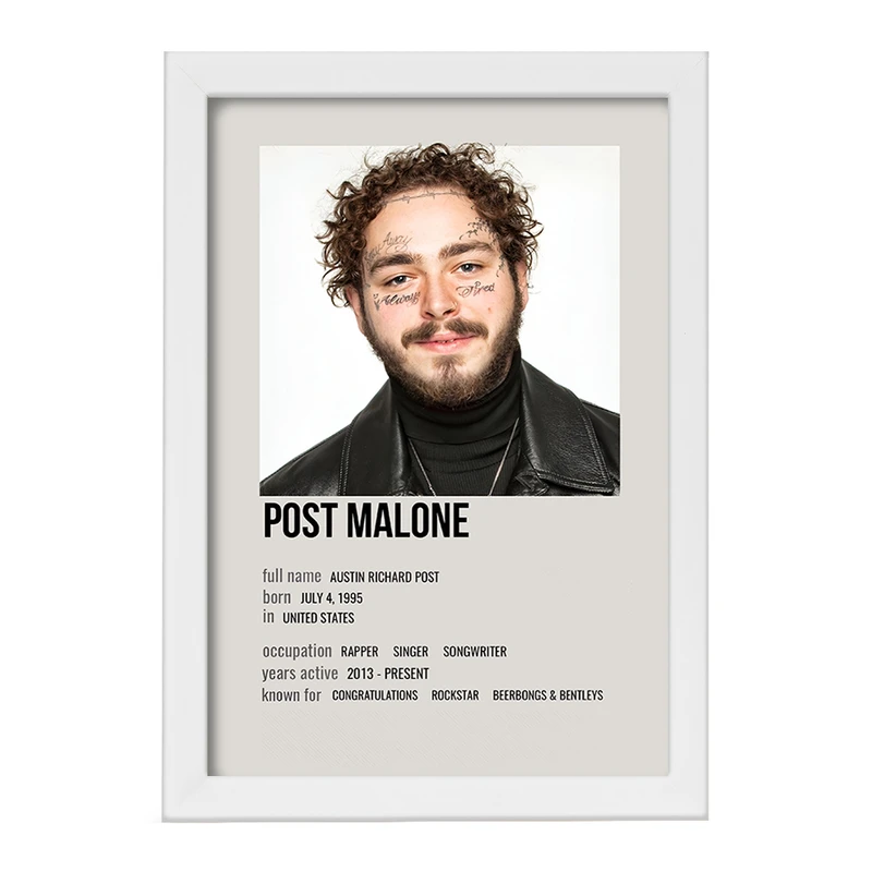 تابلو خندالو طرح پست مالون (Post Malone) کد F13162