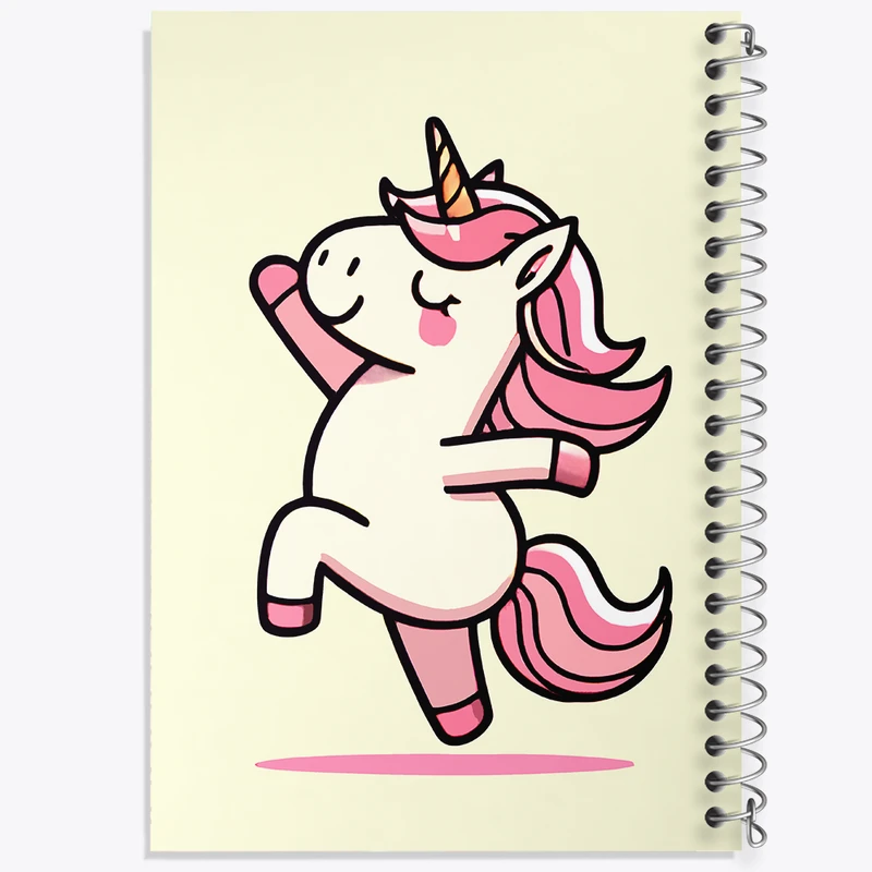 دفتر مشق 100 برگ خندالو طرح اسب تک شاخ کد N6450