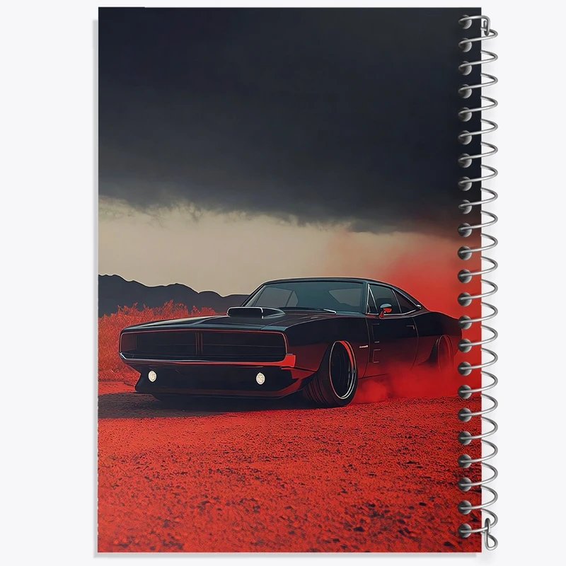 دفتر طراحی 50 برگ خندالو طرح داج (Dodge Challenger) کد F13636