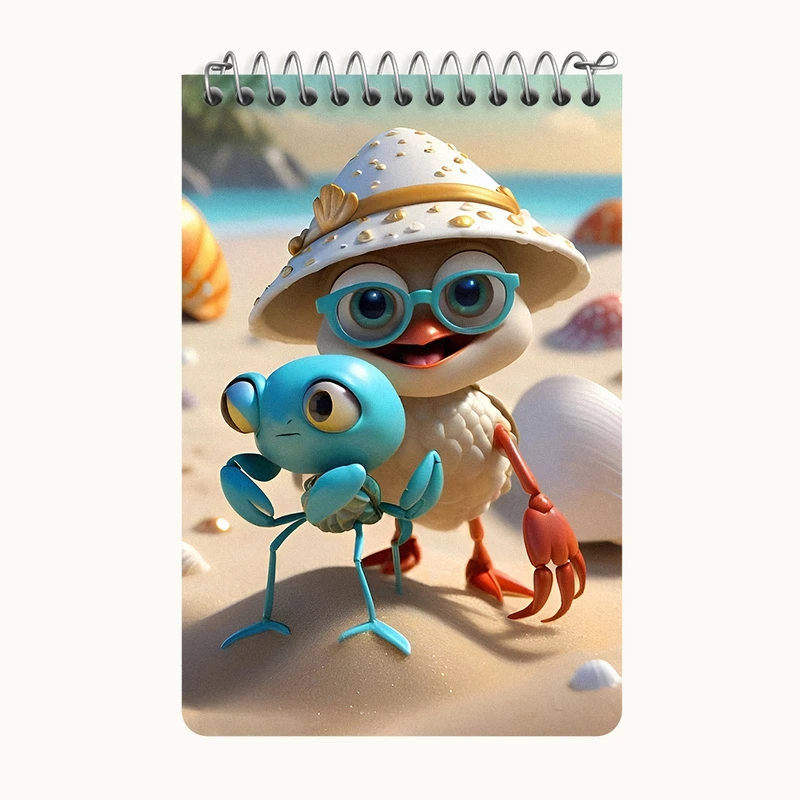 دفتر یادداشت 50 برگ خندالو طرح حیوانات بامزه کد F7796