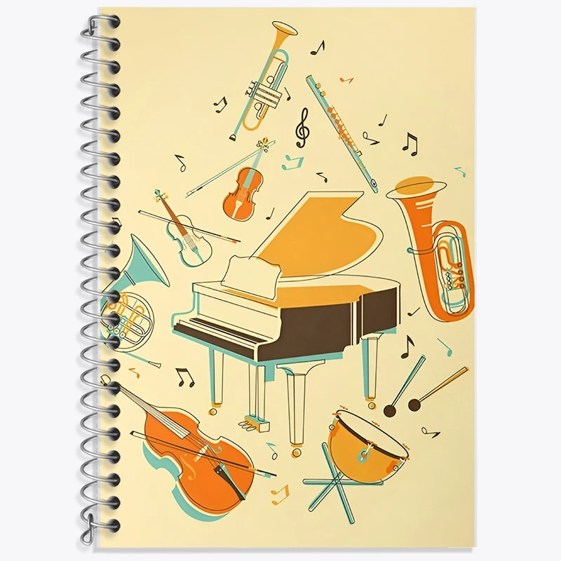 دفتر زبان 50 برگ خندالو مدل سه خط طرح موسیقی کد F8845