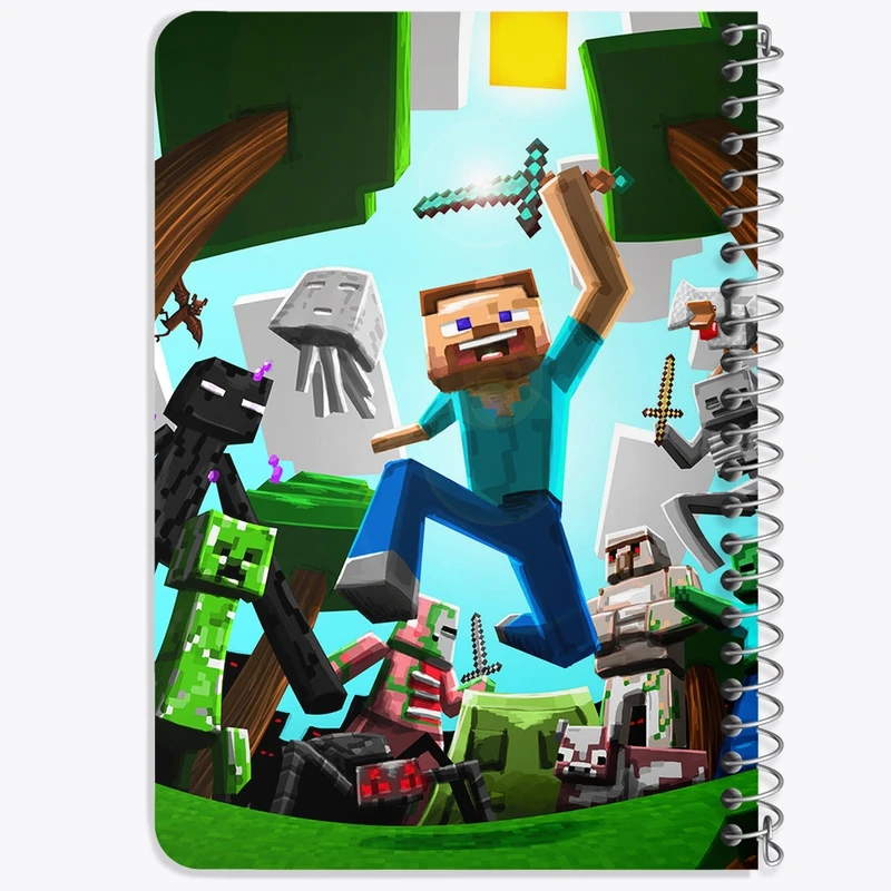 دفتر یادداشت 50 برگ خندالو طرح ماینکرافت (Minecraft) کد F1608