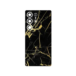 MAHOOT Graphite_Gold_Marble Cover Sticker for Samsung Galaxy S25 Ultra