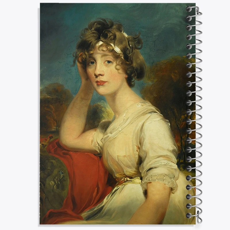 دفتر لیست خرید 50 برگ خندالو طرح پرتره بانو جین لانگ اثر سر توماس لارنس کد F12351