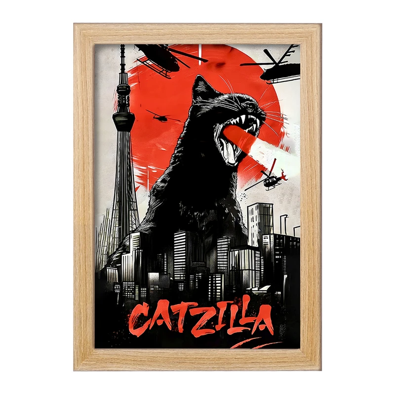 تابلو خندالو طرح کت زیلا (Catzilla) کد F13709