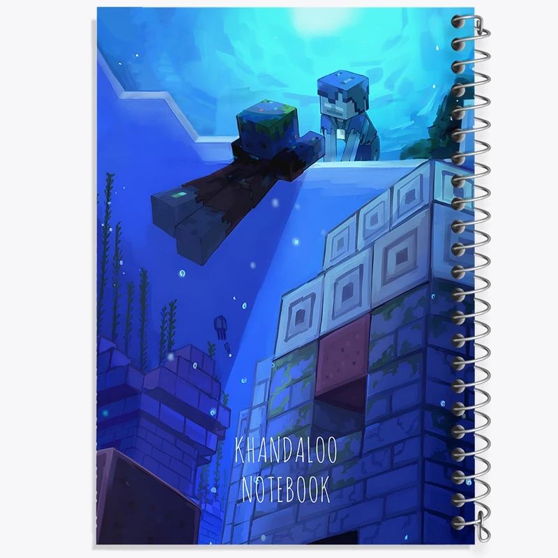 دفتر ژورنال نویسی 50 برگ خندالو مدل نقطه ای طرح بازی ماینکرافت (Minecraft) کد N8782