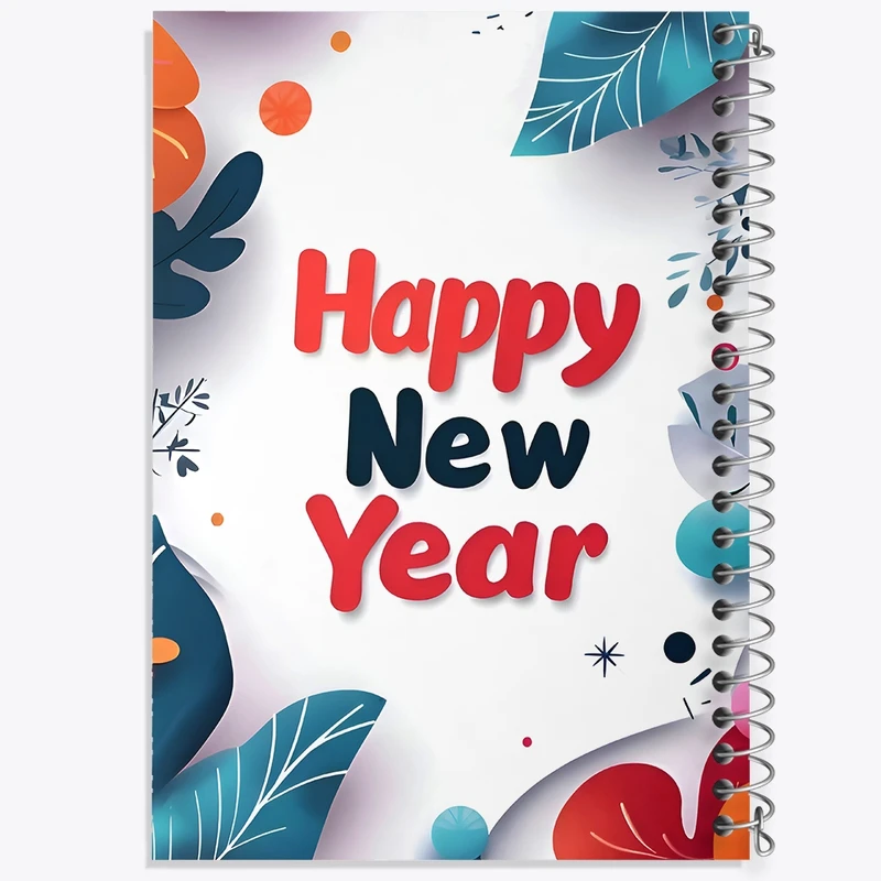 دفتر شطرنجی 50 برگ خندالو طرح Happy New Year کد F8938