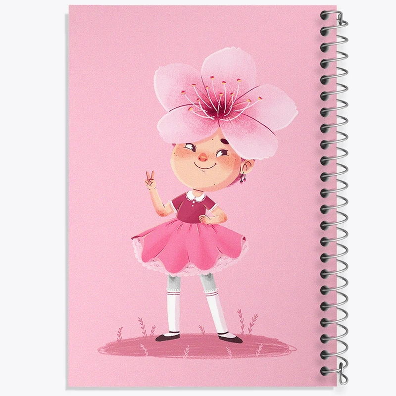 دفتر طراحی 50 برگ خندالو طرح دخترانه فانتزی کد 25720