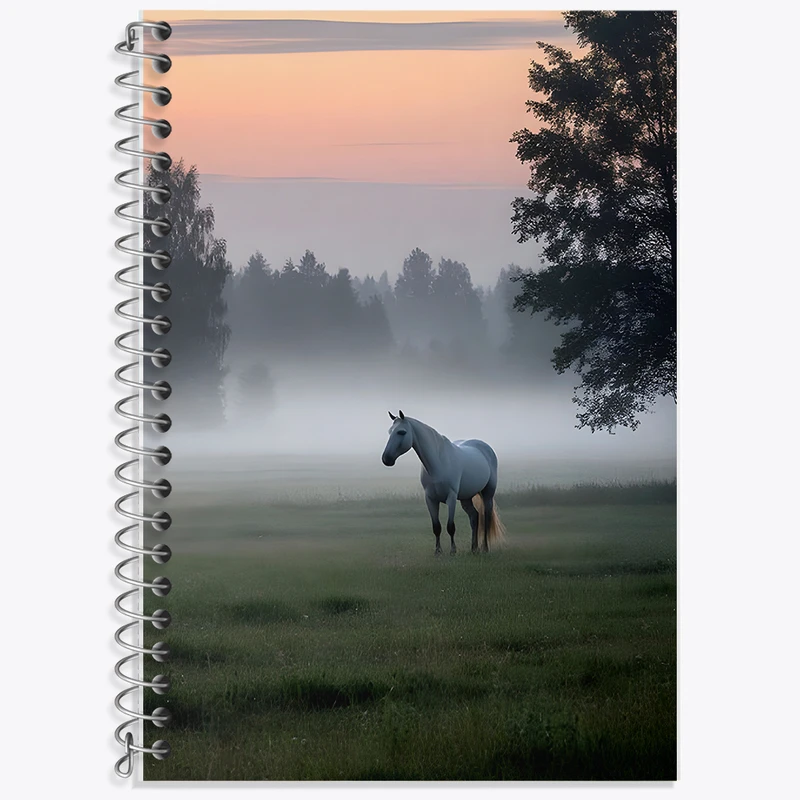 دفتر نت موسیقی 50 برگ خندالو طرح منظره و اسب کد F14377