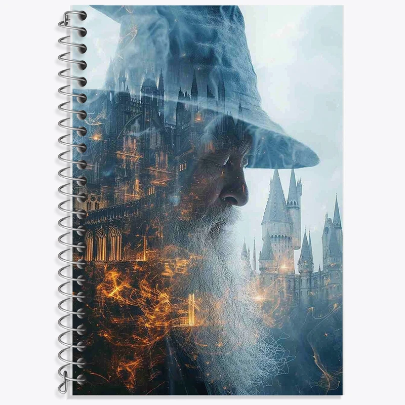 دفتر زبان 50 برگ خندالو مدل دو خط طرح گندالف هری پاتر (Harry Potter) کد F14192