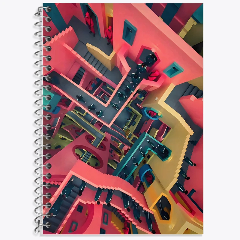 دفتر زبان 50 برگ خندالو مدل دو خط طرح بازی مرکب (Squid Game) کد F11870