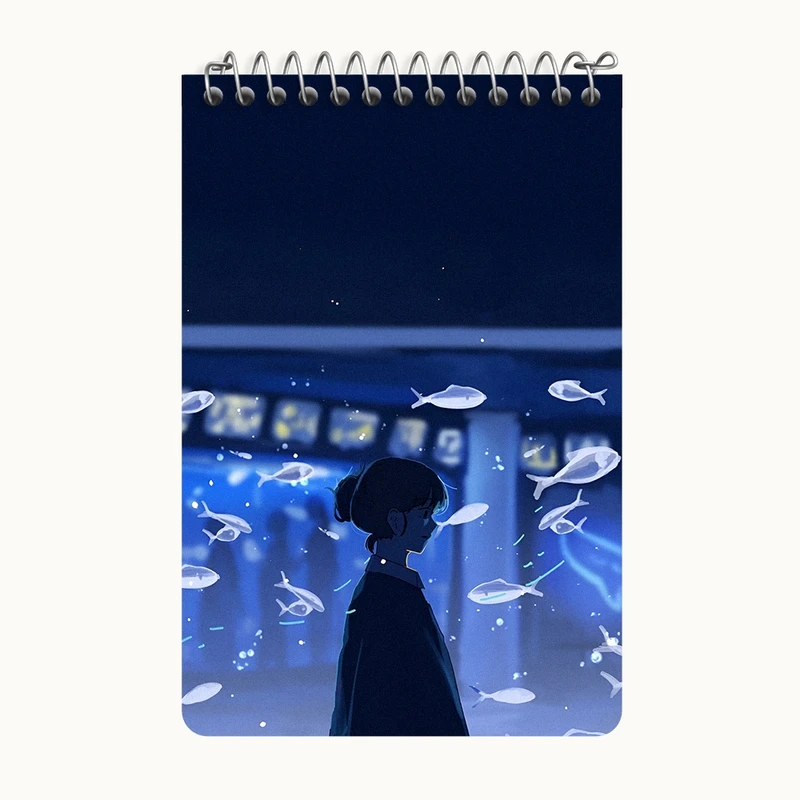 دفتر یادداشت 50 برگ خندالو طرح دختر و ماهی ها کد F11071