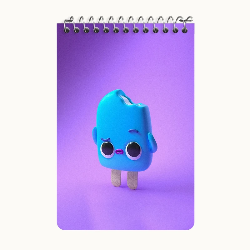 دفتر یادداشت 50 برگ خندالو طرح بستنی بامزه کد F3356