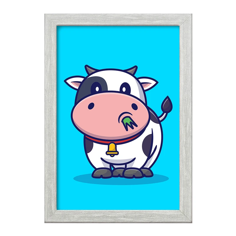 تابلو خندالو طرح  حیوانات بامزه گاو کد 25436