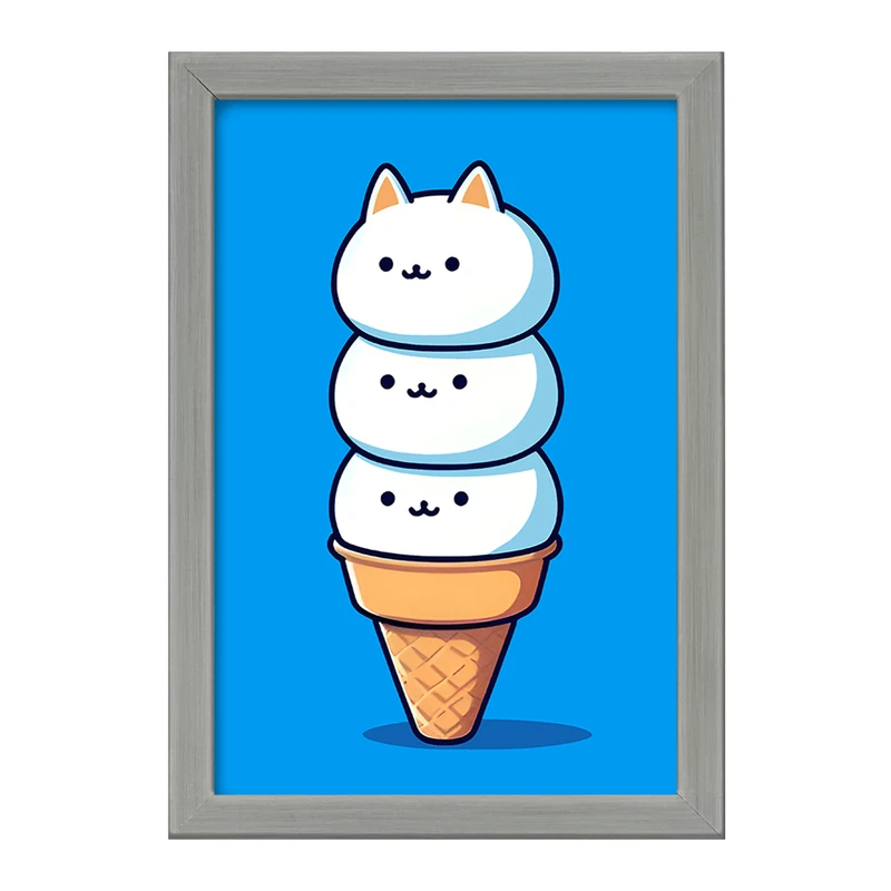 تابلو خندالو طرح بستنی گربه ای کیوت کد F7964