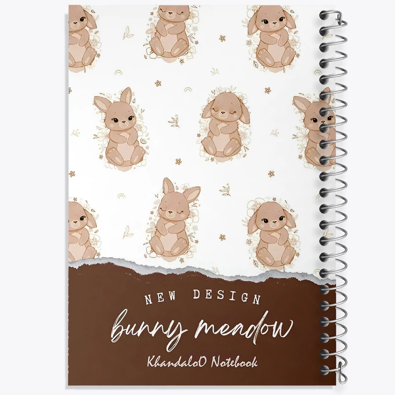 دفتر نقاشی 50 برگ خندالو طرح پترن خرگوش بامزه کد N9494