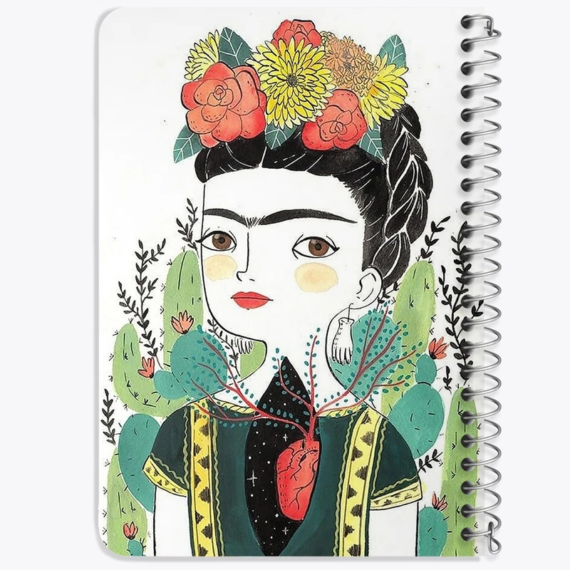 دفتر یادداشت 50 برگ خندالو طرح فریدا کالو Frida Kahlo کد 3716