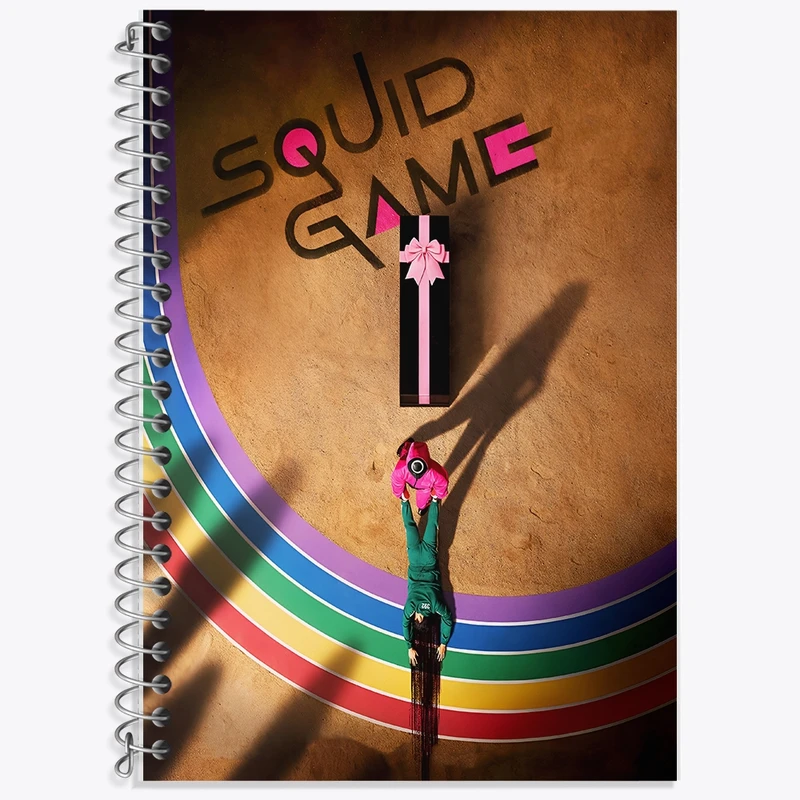 دفتر زبان 50 برگ خندالو مدل سه خط طرح بازی مرکب (Squid Game) کد F10135