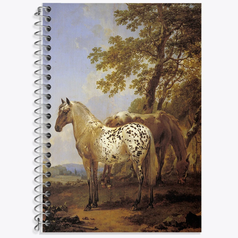 دفتر نت موسیقی 50 برگ خندالو طرح نقاشی دو اسب در یک منظره اثر نیکلاس پیترز برچم کد F12320