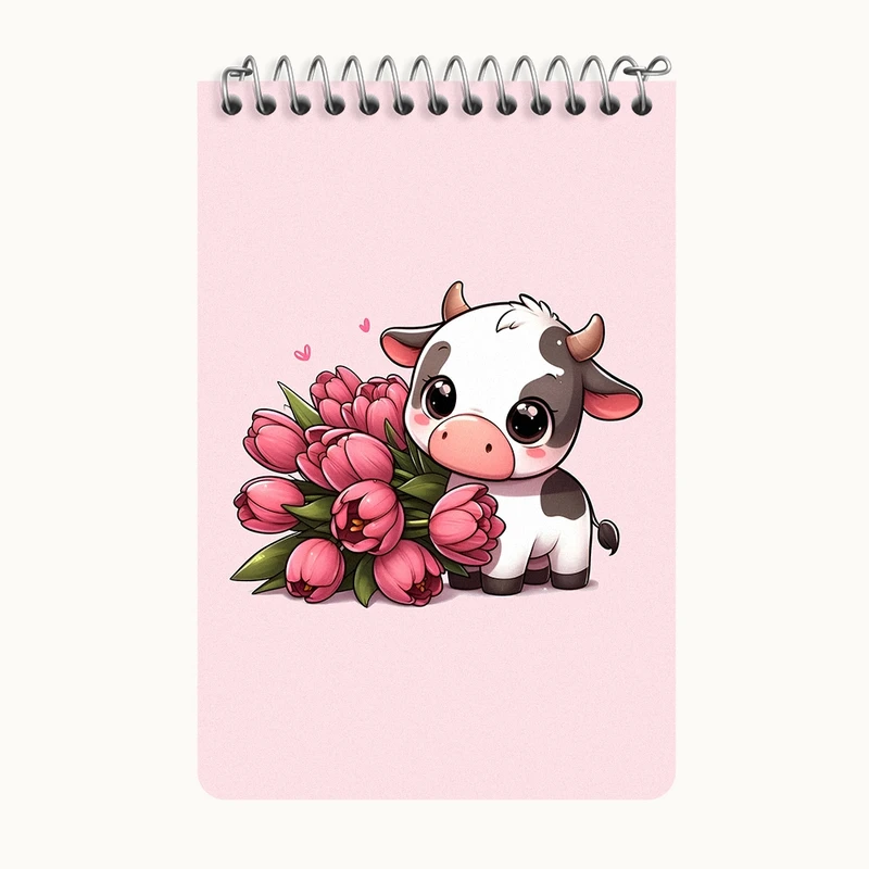 دفتر یادداشت 50 برگ خندالو طرح گاو بامزه کد F8419