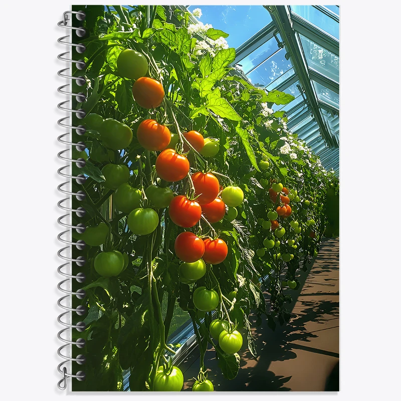 دفتر زبان 50 برگ خندالو مدل دو خط طرح بوته گوجه فرنگی کد F12737