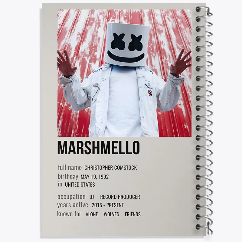 دفتر مشق 100 برگ خندالو طرح مارشملو (Marshmello) کد F13161