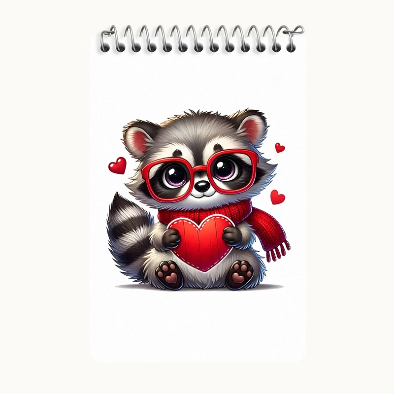 دفتر یادداشت 50 برگ خندالو طرح راکون بامزه کد F11723