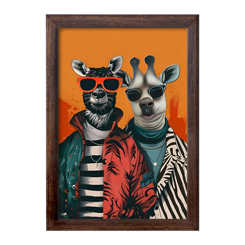 تابلو خندالو طرح زرافه و لامای بامزه کد F11764