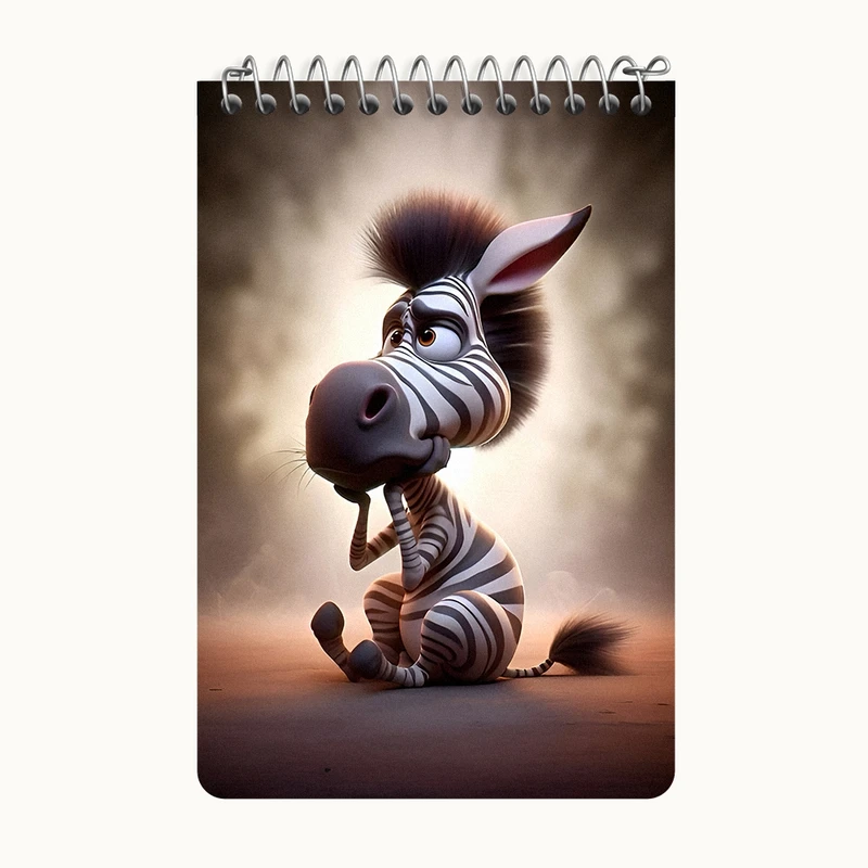 دفتر یادداشت 50 برگ خندالو طرح گورخر بامزه کد F7909