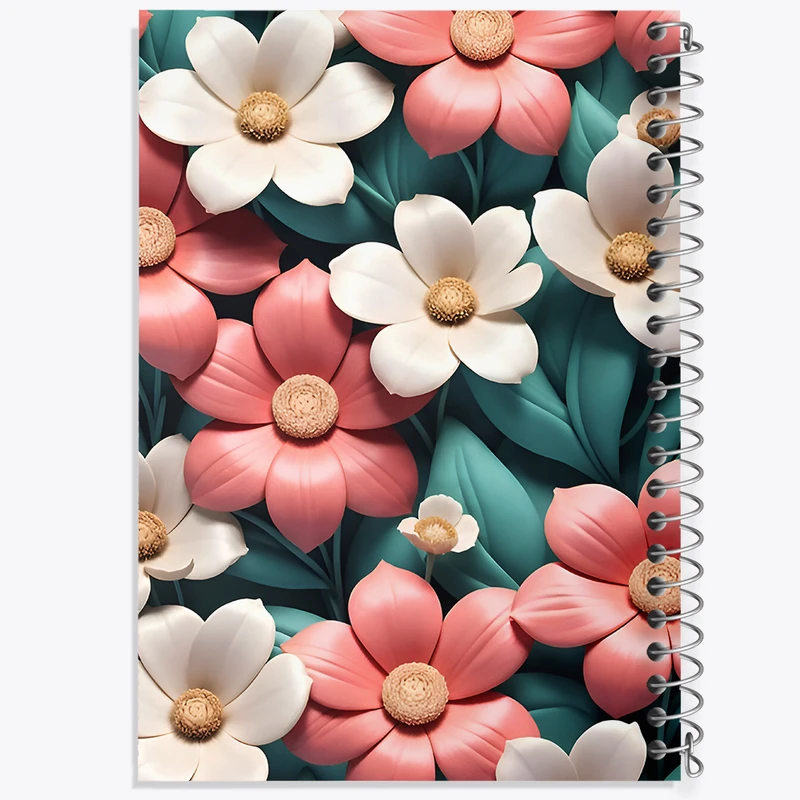 دفتر مشق 50 برگ خندالو طرح گل گلی کد N6737