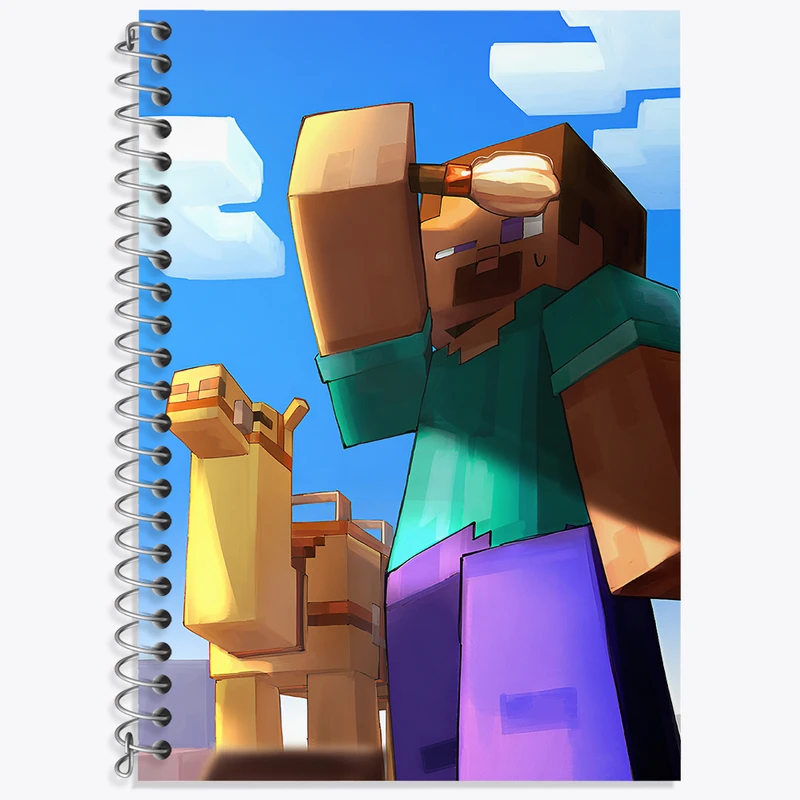 دفتر زبان 50 برگ خندالو مدل دو خط طرح بازی ماینکرافت (Minecraft) کد N8713