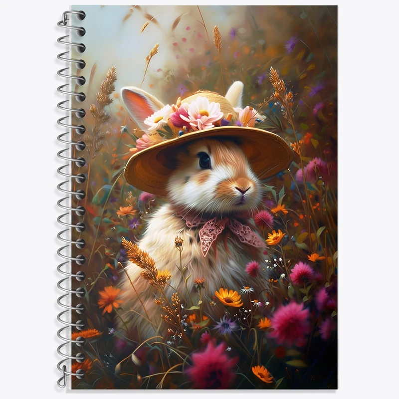 دفتر زبان 50 برگ خندالو مدل سه خط طرح خرگوش بامزه کد F12629