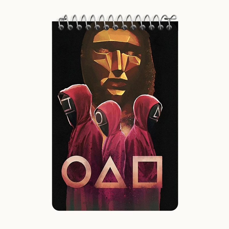 دفتر یادداشت 50 برگ خندالو طرح بازی مرکب (Squid Game) کد F10136