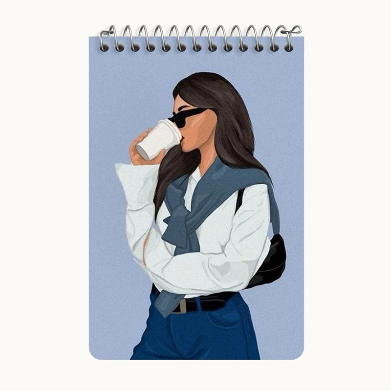 دفتر یادداشت 50 برگ خندالو طرح دخترانه مینیمال کد F3683