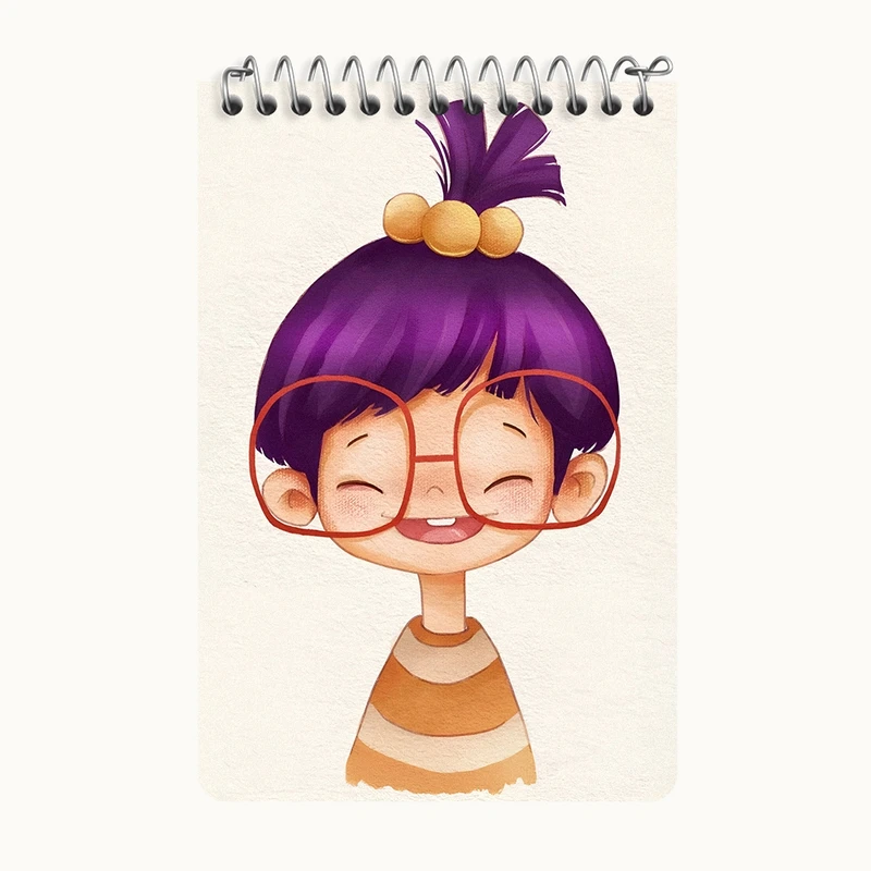 دفتر یادداشت 50 برگ خندالو طرح دخترانه کد F8382