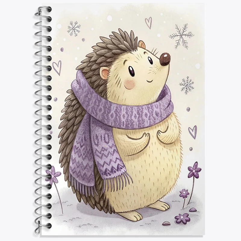 دفتر زبان 50 برگ خندالو مدل سه خط طرح جوجه تیغی بانمک کد N6845