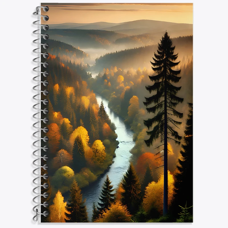 دفتر نت موسیقی 50 برگ خندالو طرح منظره پاییزی کد F9980