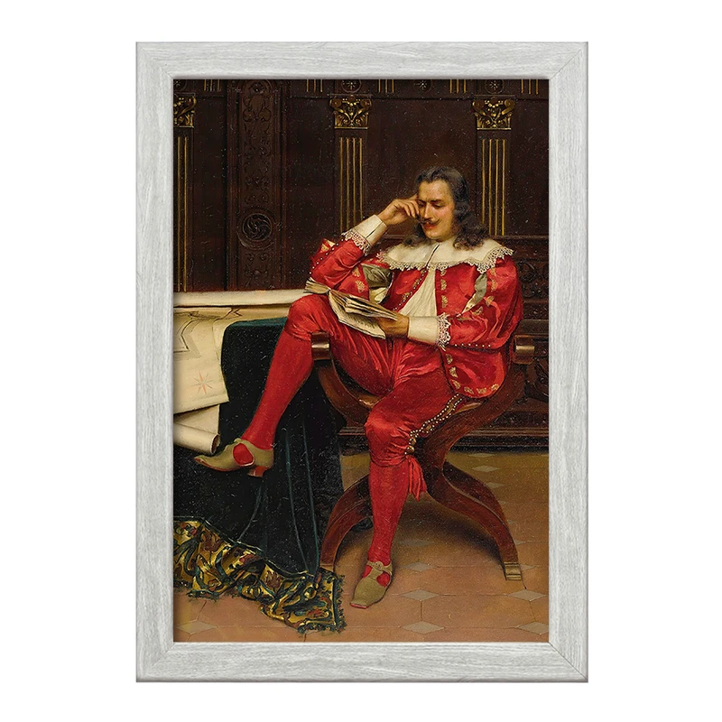 تابلو خندالو طرح نقاشی آقایی در حال مطالعه اثر فردریک سولاکروا کد F12140