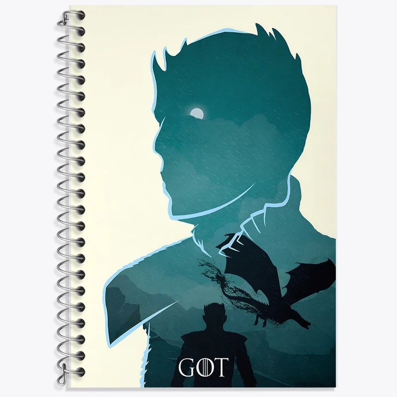 دفتر زبان 50 برگ خندالو مدل سه خط طرح گیم اف ترونز (Game of Thrones) کد F11128