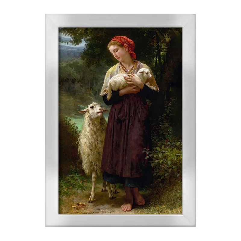 تابلو خندالو طرح نقاشی بره تازه متولد شده اثر ویلیام بوگرو کد F12229