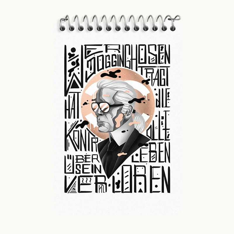 دفتر یادداشت 50 برگ خندالو طرح کارل لاگرفلد کد F4095