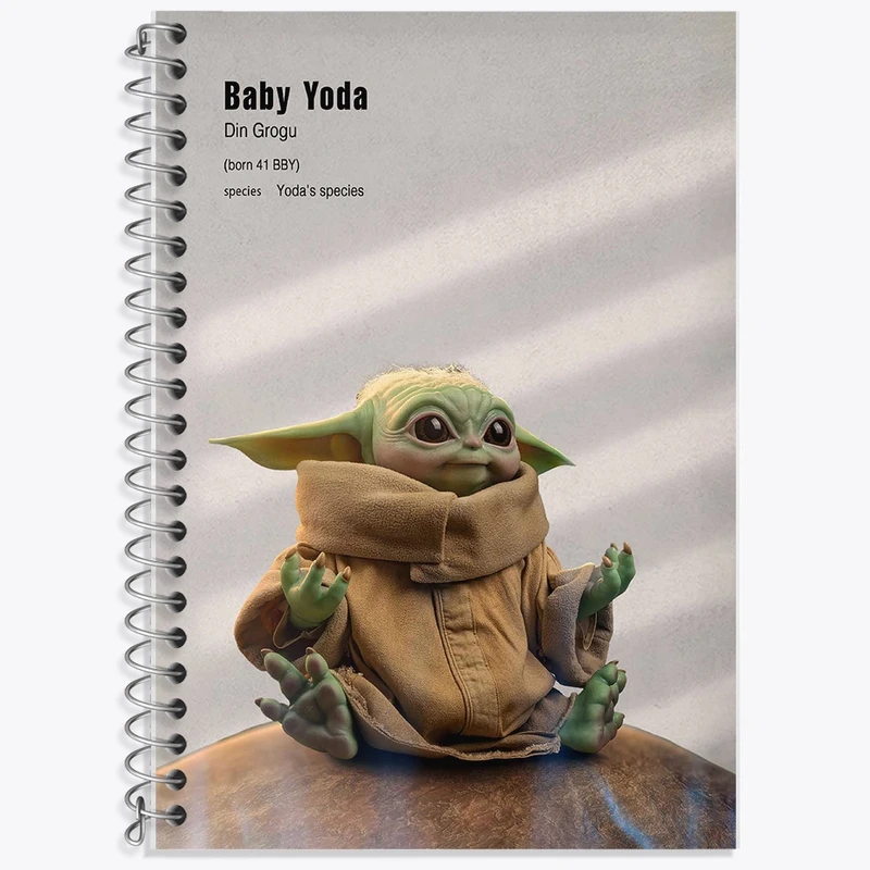 دفتر زبان 50 برگ خندالو مدل سه خط طرح بیبی یودا کد F11938