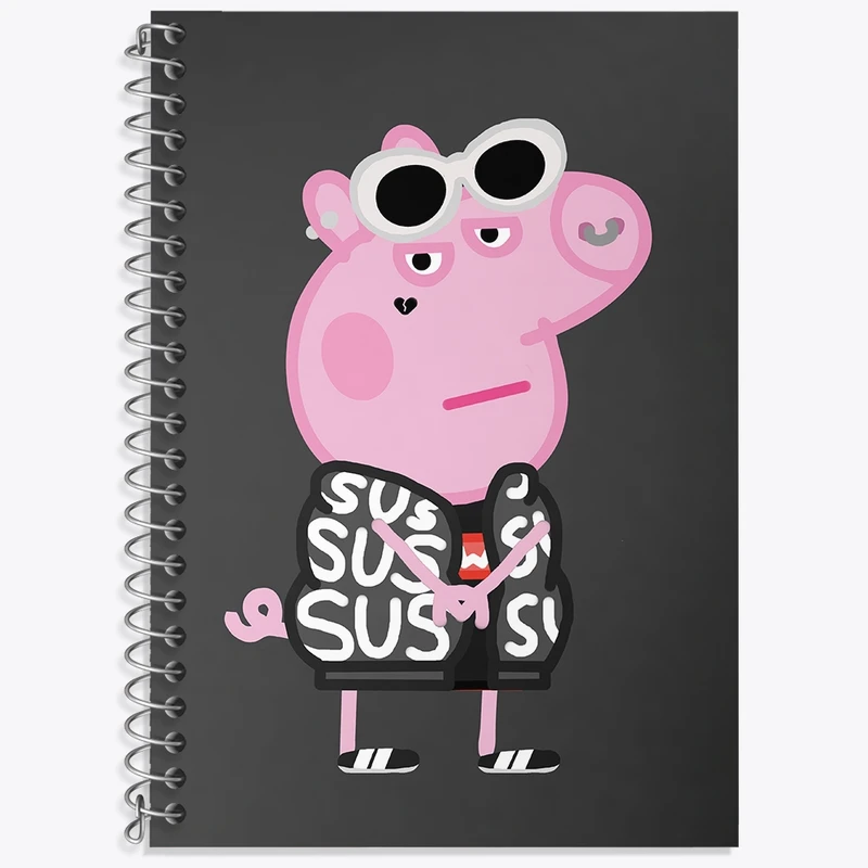 دفتر زبان 50 برگ خندالو مدل سه خط طرح انیمیشن پپا پیگ (Peppa Pig) کد N9290