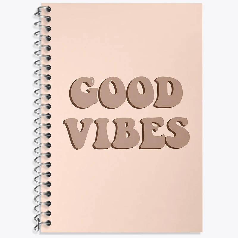 دفتر زبان دوخط 50 برگ خندالو طرح Good Vibes کد F3914