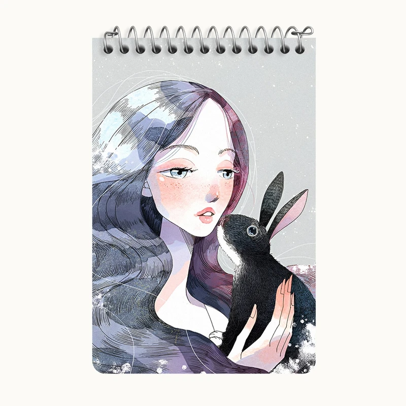 دفتر یادداشت 50 برگ خندالو طرح دختر و خرگوش کد F9227