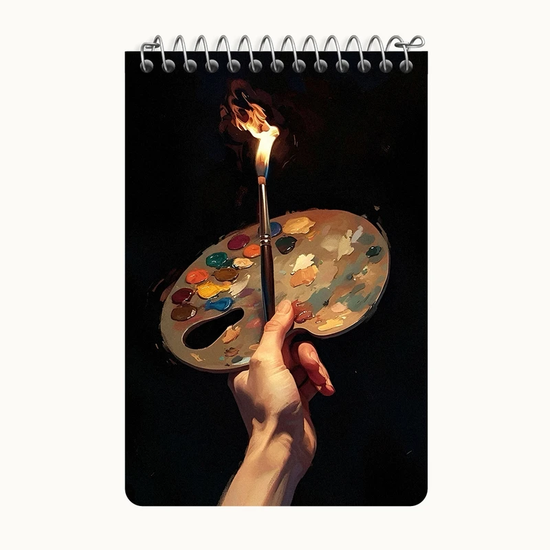 دفتر یادداشت 50 برگ خندالو طرح پالت نقاشی کد F6009