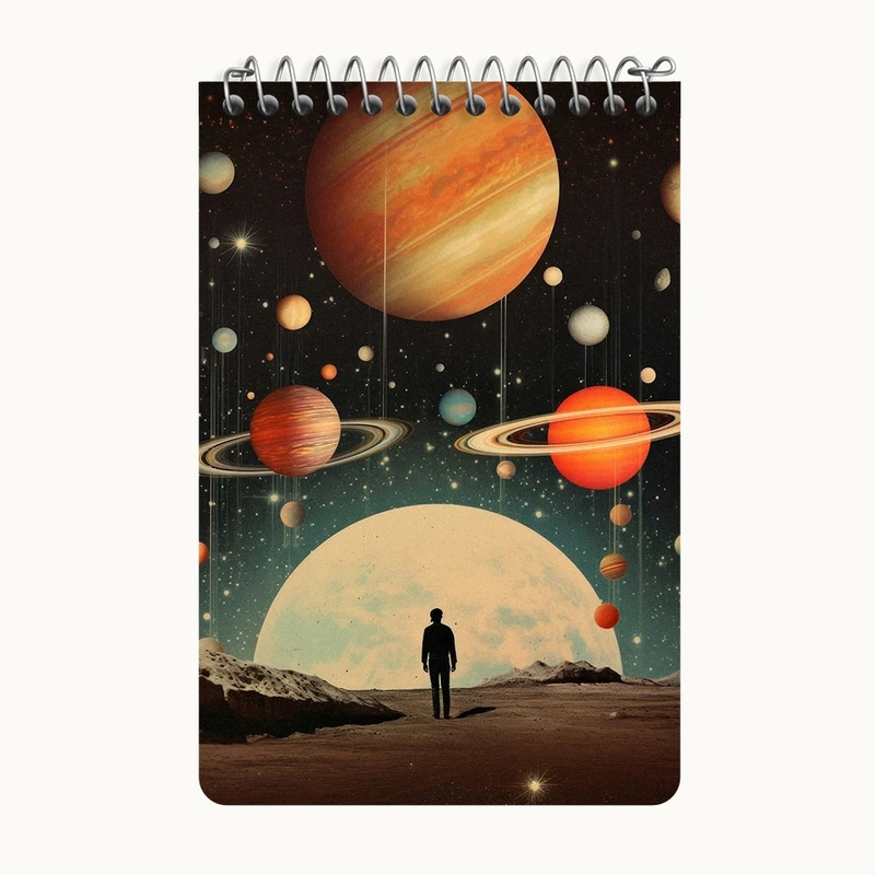 دفتر یادداشت 50 برگ خندالو طرح کهکشان کد F3023