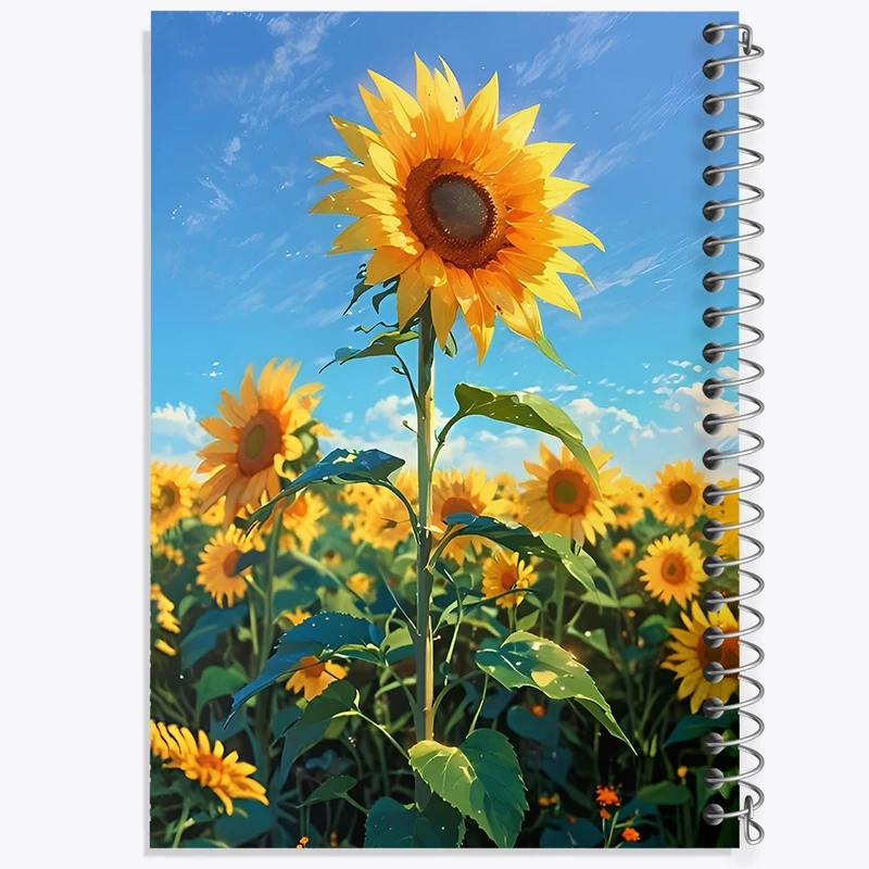 دفتر طراحی 50 برگ خندالو طرح مزرعه گل آفتابگردان کد F12734