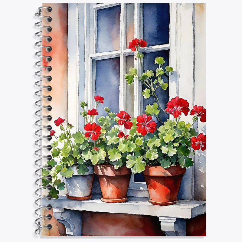 دفتر لغت 50 برگ خندالو طرح گلدان شمعدانی کد N9380