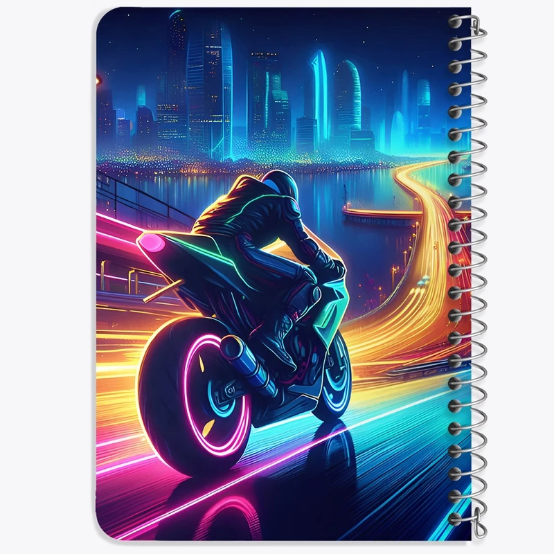 دفتر یادداشت 50 برگ خندالو طرح موتور سوار کد N3563
